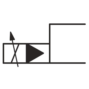 Proportional electro-hydraulic actuator for directional control valve symbol